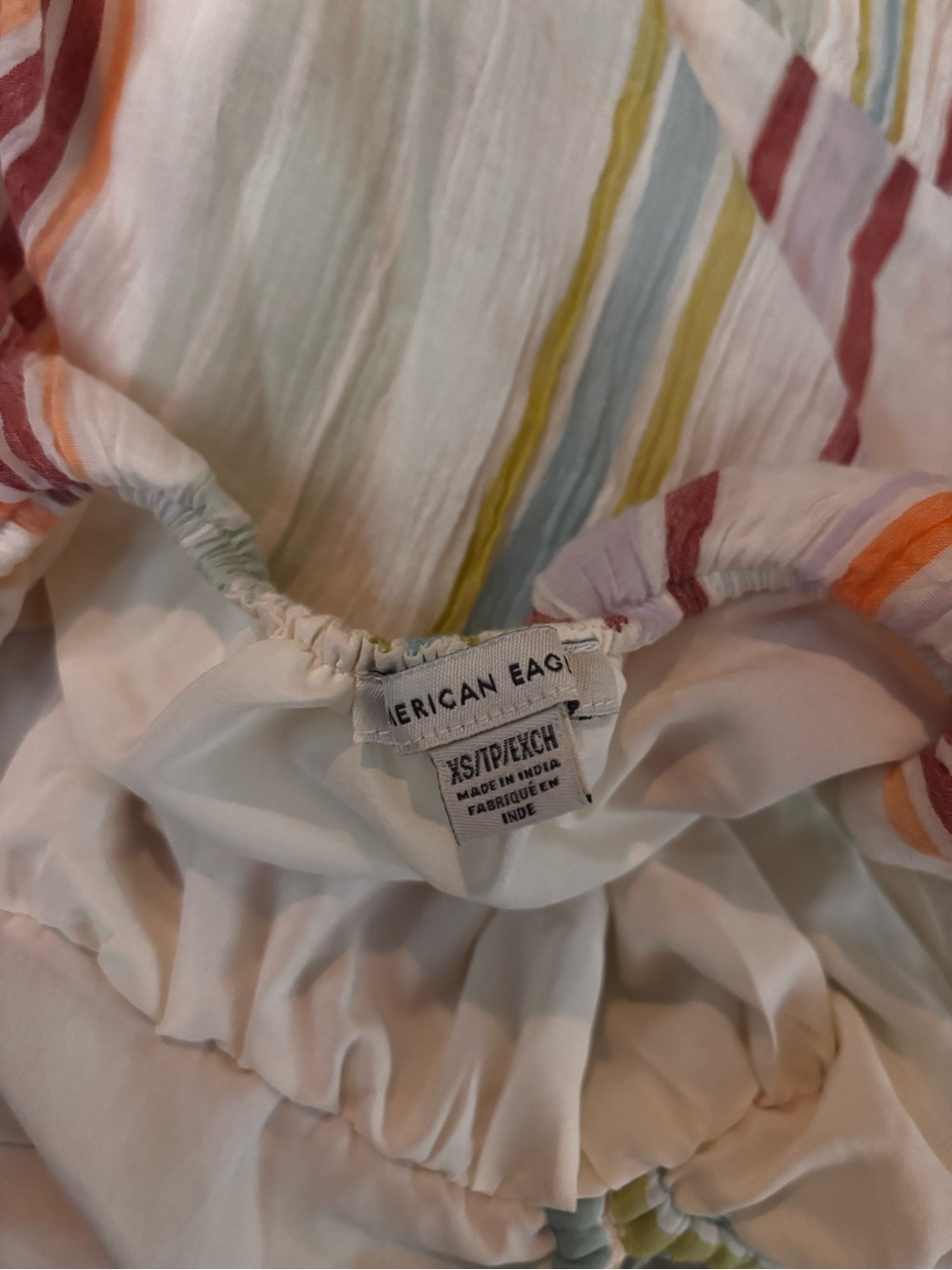 American Eagle Outfitters White Multicolor Striped Halter Maxi Dress - Picture 7 of 10